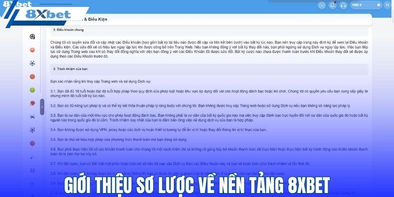 Giới thiệu sơ lược về nền tảng 8XBET